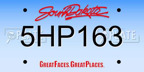 5HP163 South Dakota License Plate