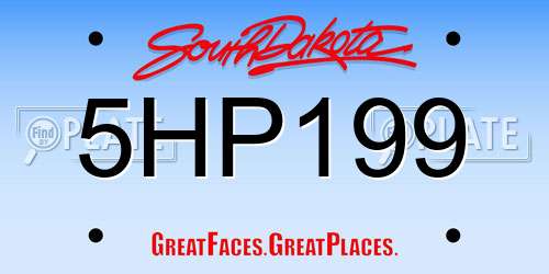 5HP199 South Dakota License Plate