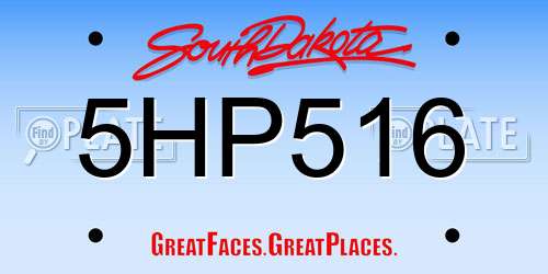 5HP516 South Dakota License Plate
