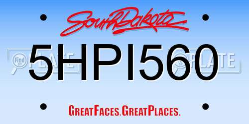5HPI560 South Dakota License Plate