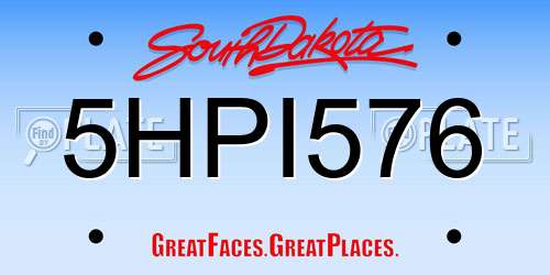 5HPI576 South Dakota License Plate