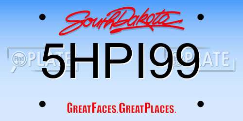 5HPI99 South Dakota License Plate