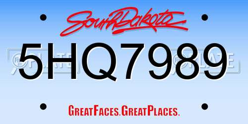 5HQ7989 South Dakota License Plate