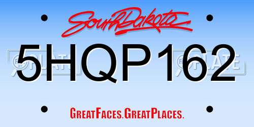 5HQP162 South Dakota License Plate