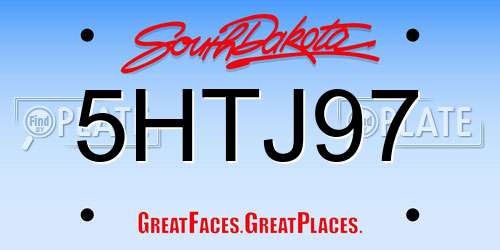 5HTJ97 South Dakota License Plate