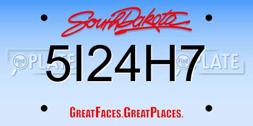 5I24H7 South Dakota License Plate