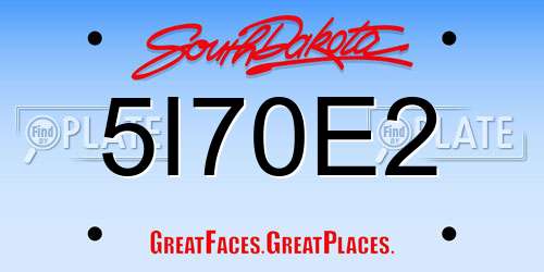 5I70E2 South Dakota License Plate
