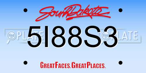 5I88S3 South Dakota License Plate