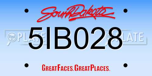 5IB028 South Dakota License Plate