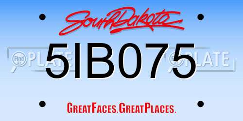 5IB075 South Dakota License Plate