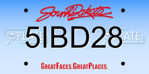 5IBD28 South Dakota License Plate