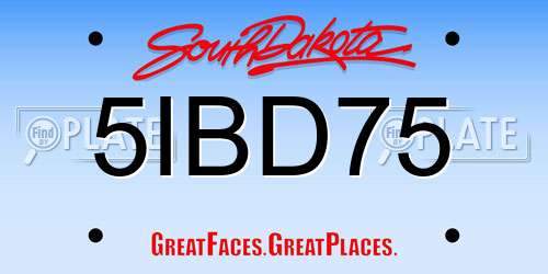 5IBD75 South Dakota License Plate