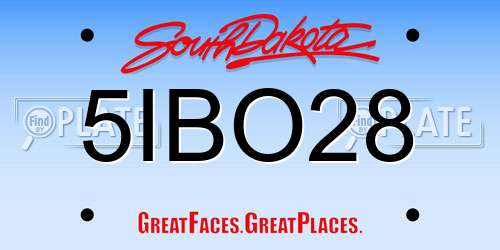 5IBO28 South Dakota License Plate