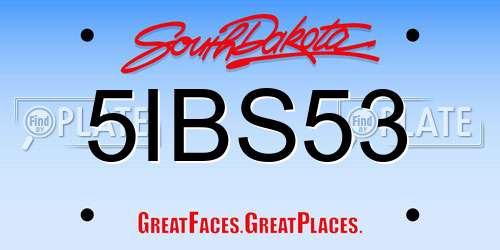 5IBS53 South Dakota License Plate