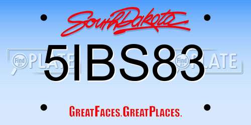 5IBS83 South Dakota License Plate
