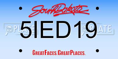 5IED19 South Dakota License Plate