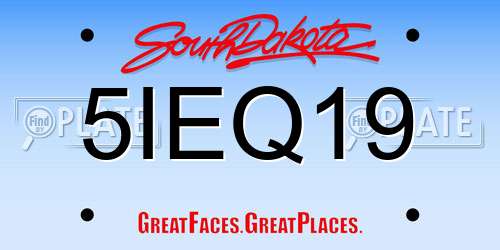 5IEQ19 South Dakota License Plate