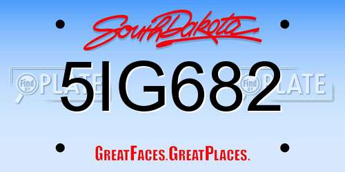 5IG682 South Dakota License Plate