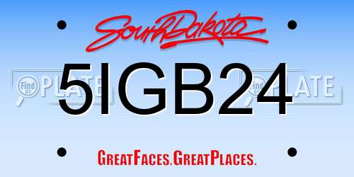 5IGB24 South Dakota License Plate