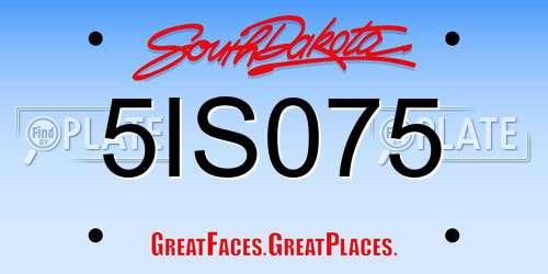 5IS075 South Dakota License Plate