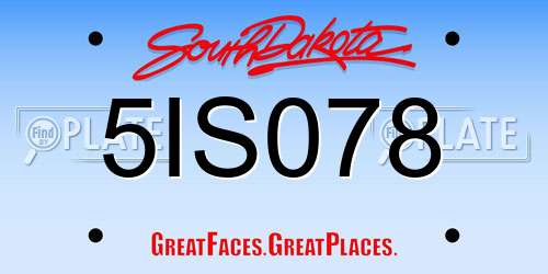 5IS078 South Dakota License Plate