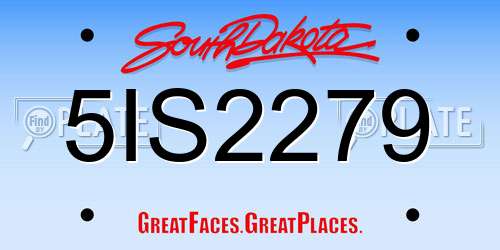 5IS2279 South Dakota License Plate