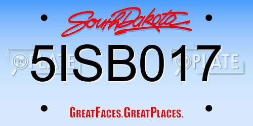 5ISB017 South Dakota License Plate