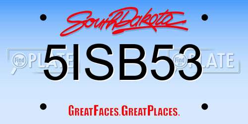 5ISB53 South Dakota License Plate
