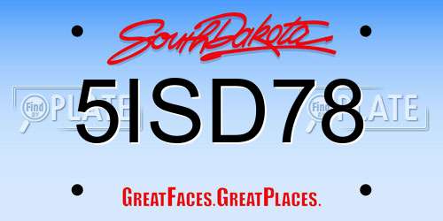 5ISD78 South Dakota License Plate