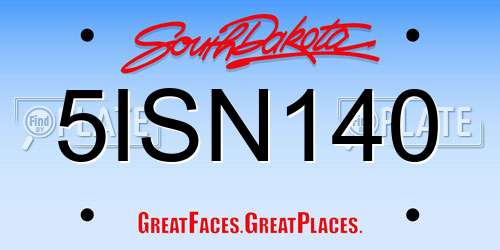 5ISN140 South Dakota License Plate