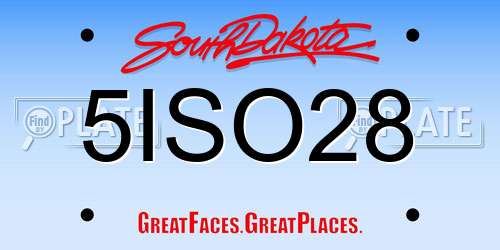 5ISO28 South Dakota License Plate