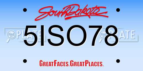 5ISO78 South Dakota License Plate