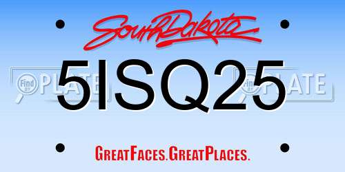 5ISQ25 South Dakota License Plate