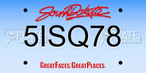 5ISQ78 South Dakota License Plate