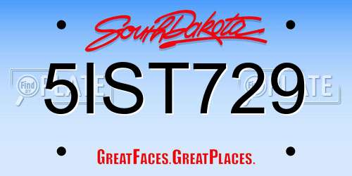 5IST729 South Dakota License Plate