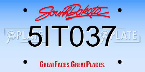 5IT037 South Dakota License Plate