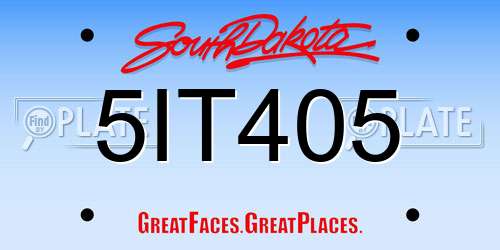 5IT405 South Dakota License Plate