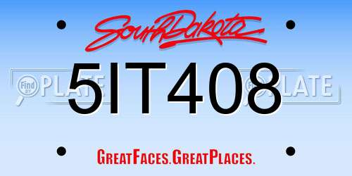 5IT408 South Dakota License Plate