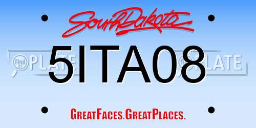 5ITA08 South Dakota License Plate