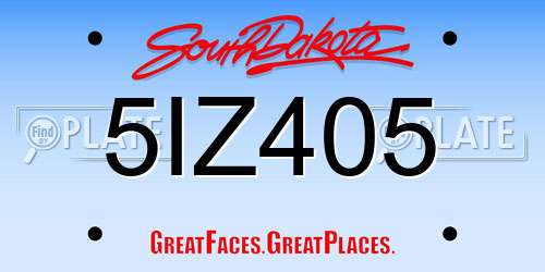 5IZ405 South Dakota License Plate