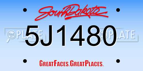 5J1480 South Dakota License Plate