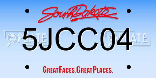 5JCC04 South Dakota License Plate
