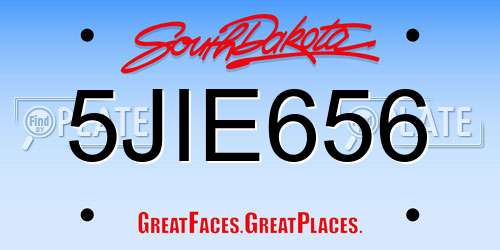 5JIE656 South Dakota License Plate