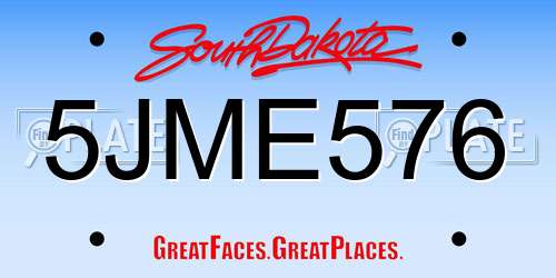 5JME576 South Dakota License Plate