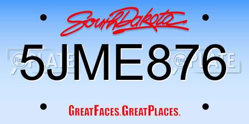 5JME876 South Dakota License Plate