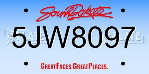 5JW8097 South Dakota License Plate