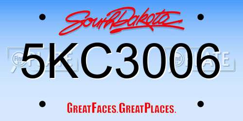 5KC3006 South Dakota License Plate