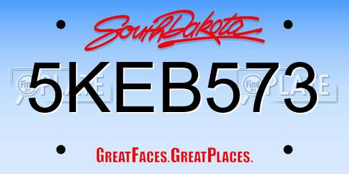 5KEB573 South Dakota License Plate