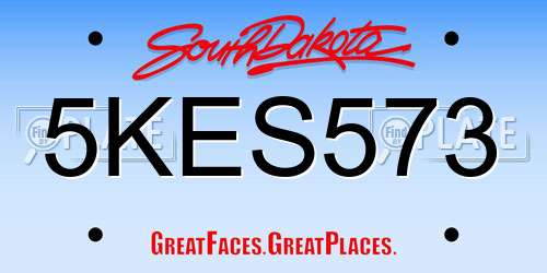 5KES573 South Dakota License Plate