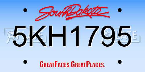 5KH1795 South Dakota License Plate